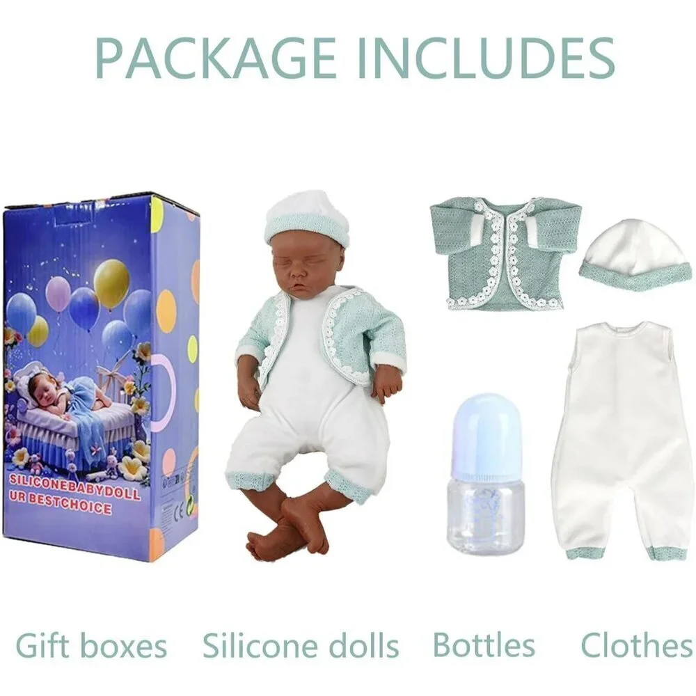 🆕18 Inch Realistic Full Body Silicone Reborn tan Baby Girl Real life Baby Dolls